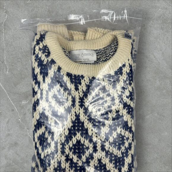 Vintage Knit Sweater Diamond Pattern Geometric Across America by Knit Maven - Picture 6 of 6